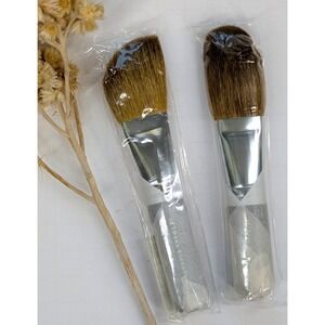 SEALED NEW LOT 2💋id BareMinerals Flawless Application Face Brush Angled Duo Set